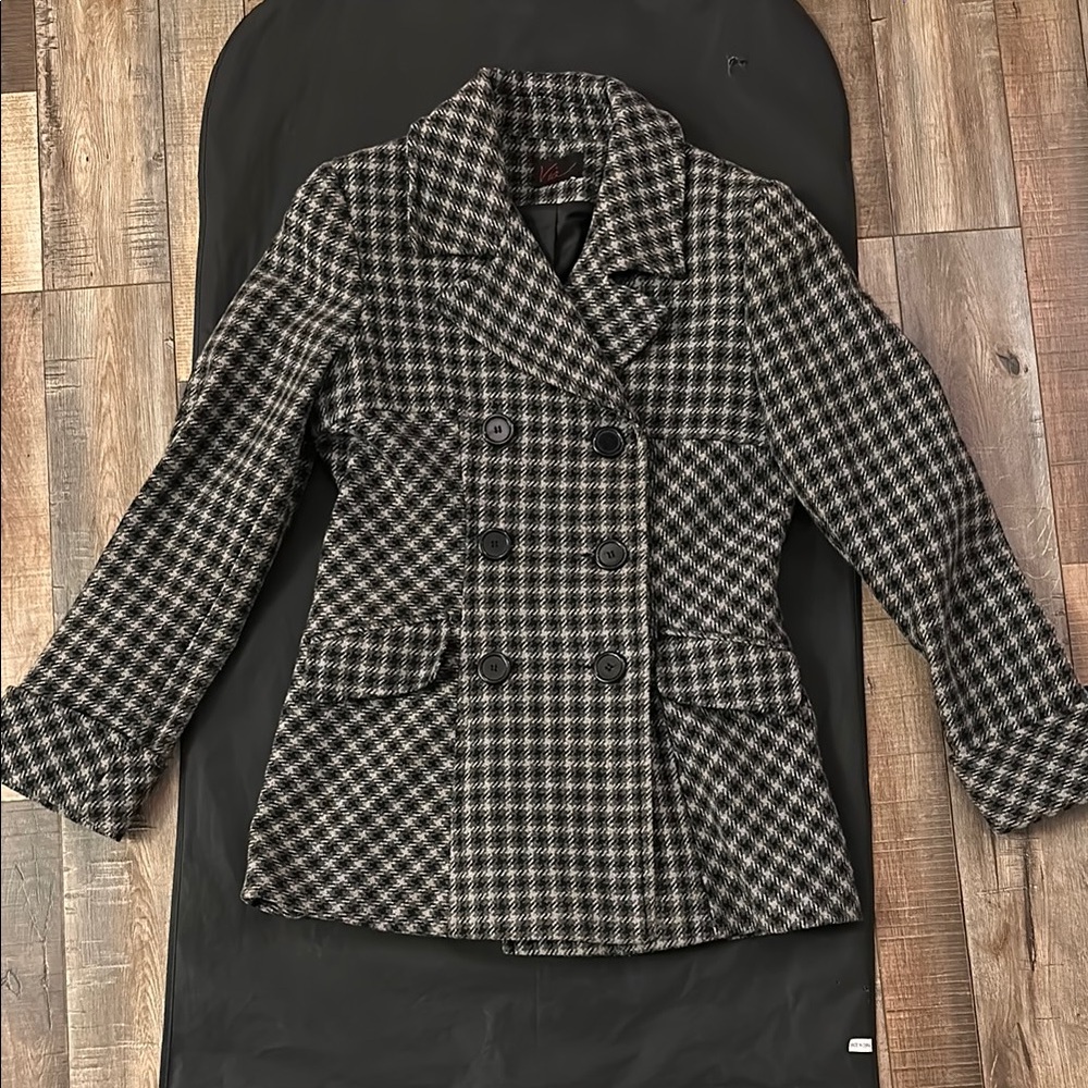 Plaid Double-Breasted Women's Coat